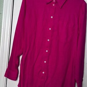 GAP Hot Pink Linen Blend Shirt
